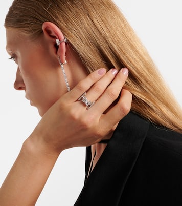Anello Y-Not in oro bianco 18kt con diamanti | Yeprem