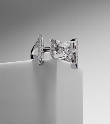 Anello Y-Not in oro bianco 18kt con diamanti | Yeprem