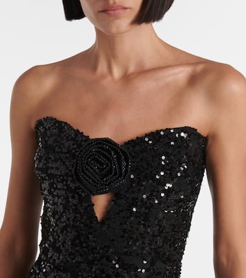Abito lungo Diana con paillettes in mesh | Rebecca Vallance
