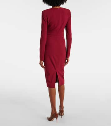 Vestido midi de crepé de mezcla de lana | Victoria Beckham