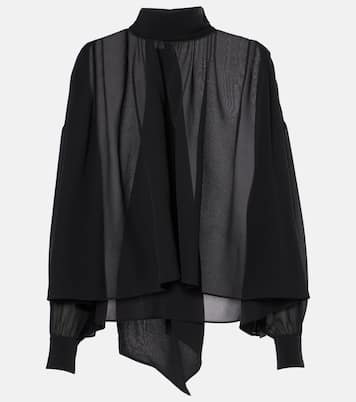Blusa in georgette di seta con fiocco | Chloé