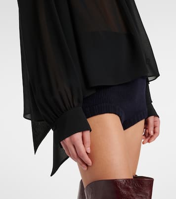 Blusa in georgette di seta con fiocco | Chloé