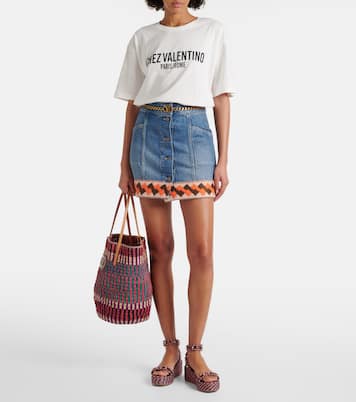 VLogo Signature Large straw tote bag | Valentino Garavani