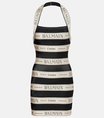 Abito corto in jacquard a righe | Balmain