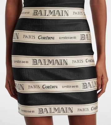 Abito corto in jacquard a righe | Balmain