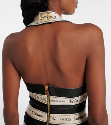 Abito corto in jacquard a righe | Balmain