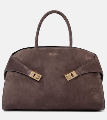Hug Large suede tote bag | Ferragamo