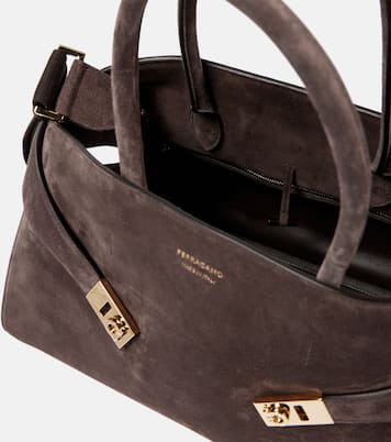 Hug Large suede tote bag | Ferragamo