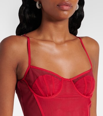 Abito bustier in chiffon con cut-out | The Attico