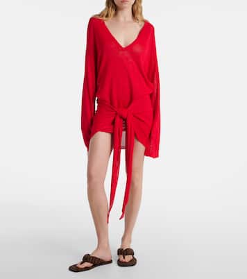 Gathered open-knit minidress  | The Attico