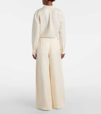 Pantaloni Gelos in lino e seta a gamba larga | Gabriela Hearst
