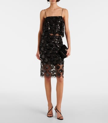 Sequined scalloped crop top | Rotate