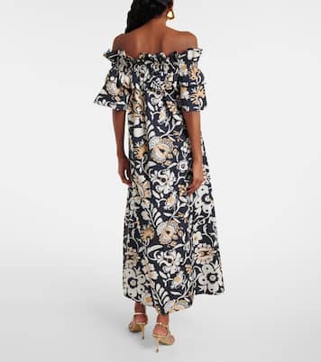 Breakfast ruffled cotton poplin midi dress | La DoubleJ