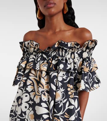 Breakfast ruffled cotton poplin midi dress | La DoubleJ
