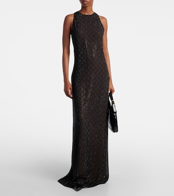 GG embellished silk gown | Gucci