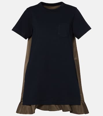 Jersey and twill minidress | Sacai