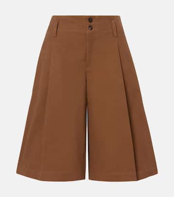 Pleated cotton canvas Bermuda shorts | Chloé