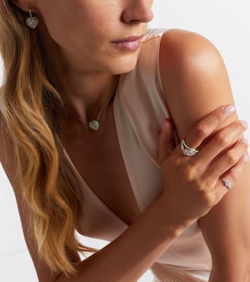 18kt white gold and enamel ring with diamonds  | Kamyen
