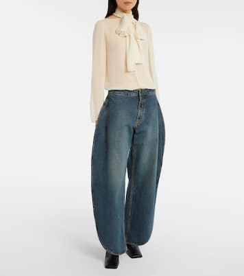 Sheer tie-neck blouse | Alaïa