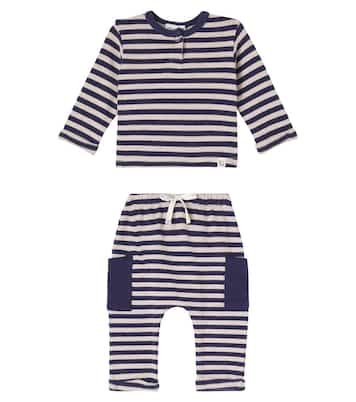 Baby cotton-blend sweater and sweatpants set | Cozmo