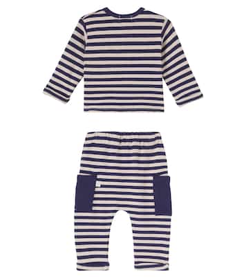 Baby cotton-blend sweater and sweatpants set | Cozmo