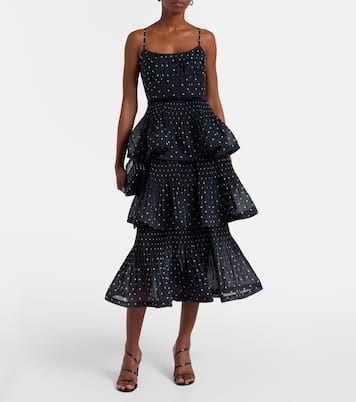 Polka-dot tiered midi dress | Zimmermann