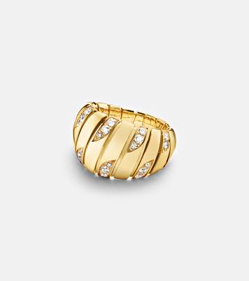 Anello Bvlgari Tubogas in oro 18kt con diamanti | Bvlgari