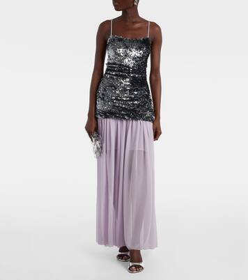 Sequined paneled maxi dress | Jacques Wei