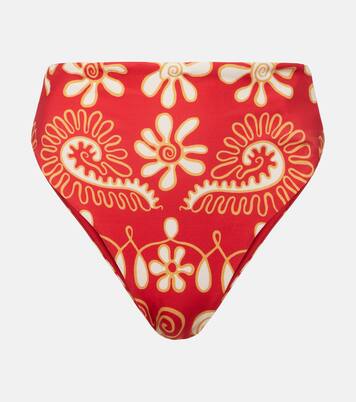 Lulu printed high-rise bikini bottoms | Cala de la Cruz