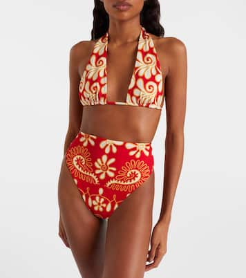 Lulu printed high-rise bikini bottoms | Cala de la Cruz