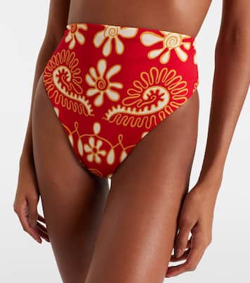 Lulu printed high-rise bikini bottoms | Cala de la Cruz