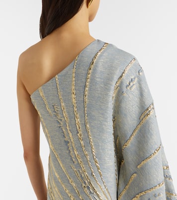 Cannes one-shoulder lamé gown | Taller Marmo