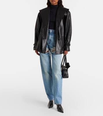 Distressed embellished wide-leg jeans | Area