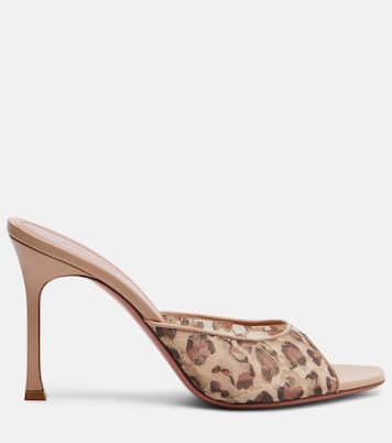 Alexa leopard-print lace mules | Amina Muaddi