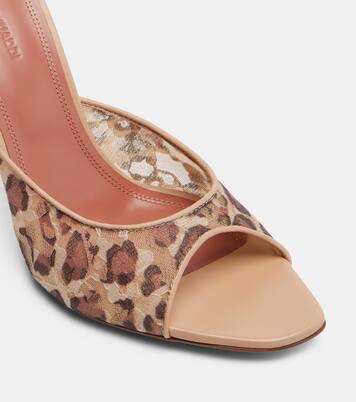 Alexa leopard-print lace mules | Amina Muaddi