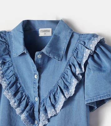Hazel ruffled cotton chambray shirt | Cozmo