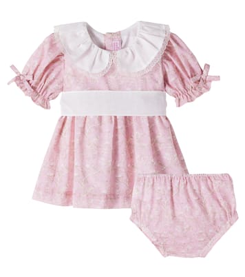 Baby Teresa cotton dress and bloomers set  | La Coqueta