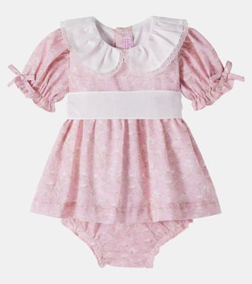 Baby Teresa cotton dress and bloomers set  | La Coqueta
