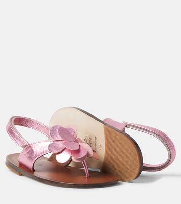 Metallic leather thong sandals | PèPè