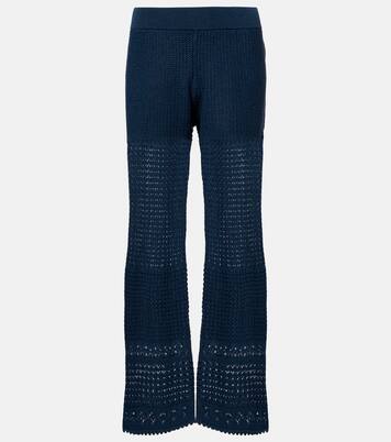 Emblème open-knit straight pants | Eres