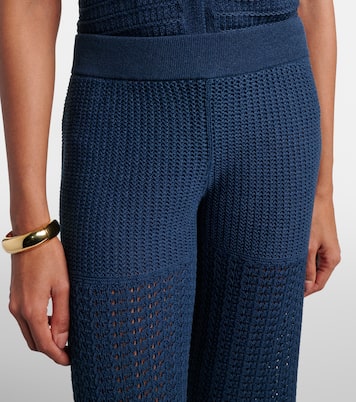 Emblème open-knit straight pants | Eres