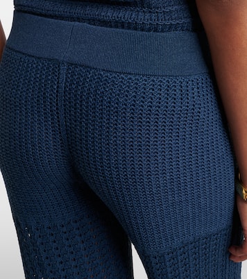 Emblème open-knit straight pants | Eres