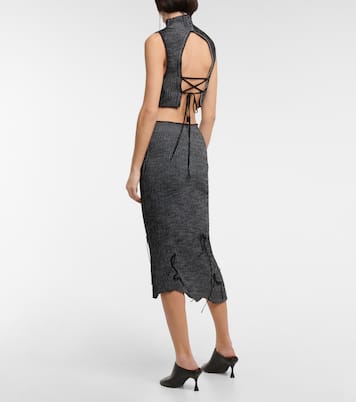 Asymmetric distressed midi skirt | Acne Studios