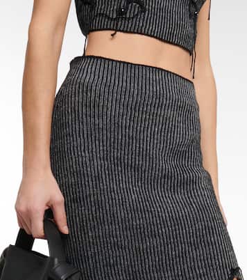 Asymmetric distressed midi skirt | Acne Studios
