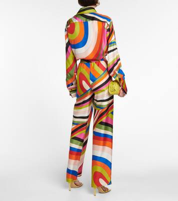 Iride silk twill wide-leg pants | Pucci