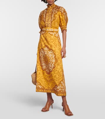 Falda larga Raie de algodón floral | Zimmermann
