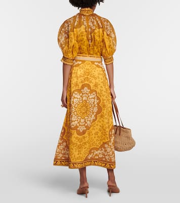 Falda larga Raie de algodón floral | Zimmermann