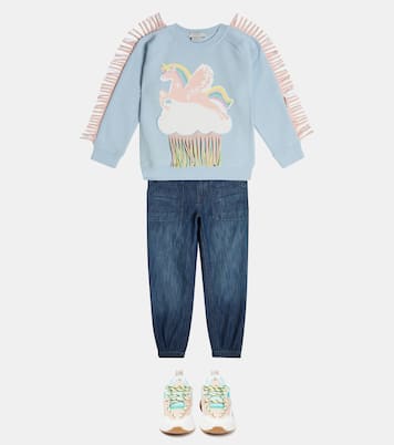 Sudadera de algodón estampada con flecos | Stella McCartney Kids