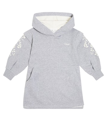Robe sweat-shirt à capuche en coton | Chloé Kids