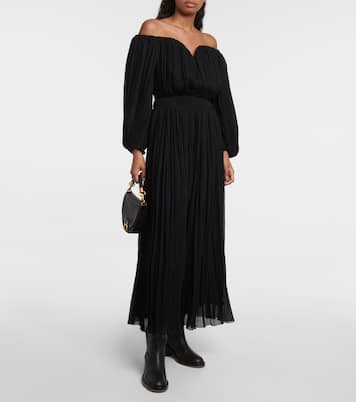 Vestido midi de lana virgen  | Chloé